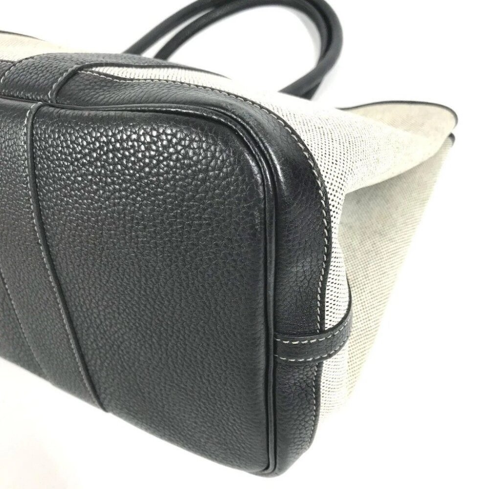 HERMES Garden Party PM Hand Bag Tote Bag Toile H / Leather Black/gray - Picture 3 of 16